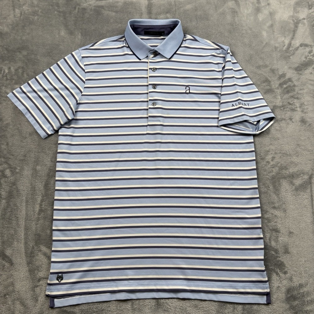 Greyson Golf Polo Shirt Men's Size Medium Albany Golf Club Striped